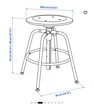 Sgabello Ikea Kullaberg Legno/Acciaio Nero