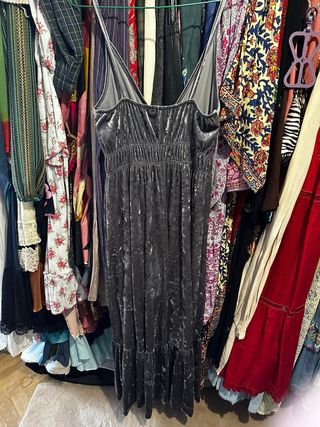 Vestido largo terciopelo Zara