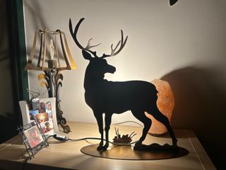 cervo sagoma lampada con corna effetto realistico