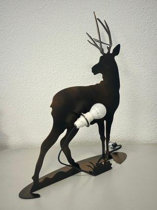 cervo sagoma lampada con corna effetto realistico