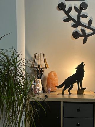 cervo sagoma lampada con corna effetto realistico