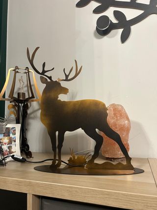 cervo sagoma lampada con corna effetto realistico