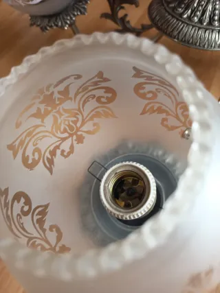 Lampara de plata y cristal antiguo