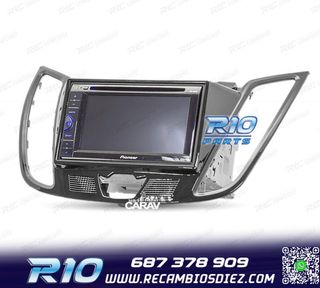 MARCO NEGRO BRILLO RADIO 2-DIN PARA FORD C-MAX KUGA ESCAPE C