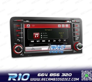 RADIO NAVEGADOR 7" AUDI A3 8P 03-12 USB GPS TACTIL HD