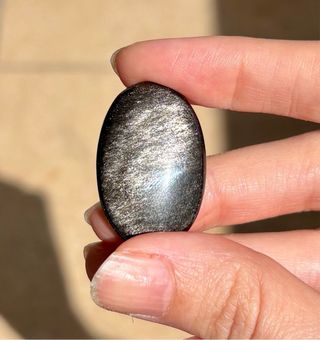 obsidianas plateadas, cabuchones