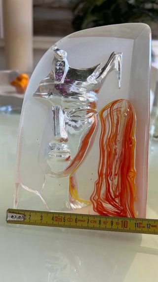 Figura in vetro artistico a faccia in stile Murano vintage