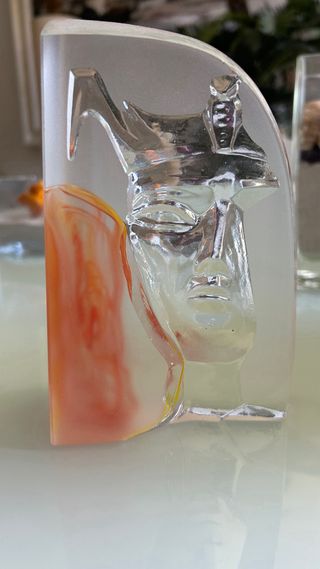 Figura in vetro artistico a faccia in stile Murano vintage