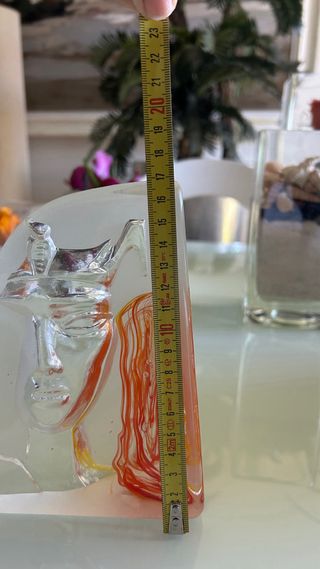 Figura in vetro artistico a faccia in stile Murano vintage