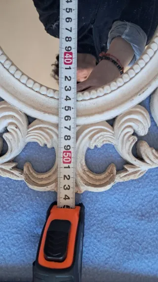 Espejo Ovalado Decorativo Blanco