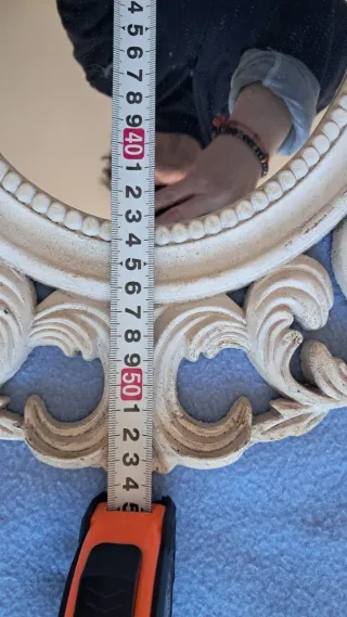 Espejo Ovalado Decorativo Blanco