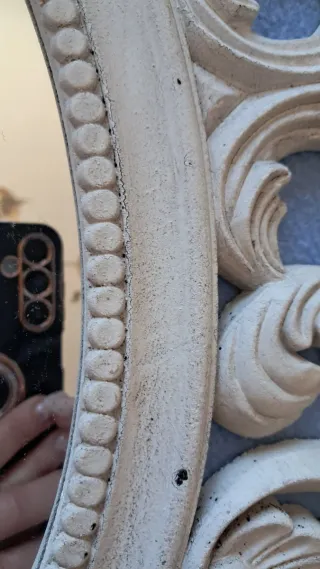 Espejo Ovalado Decorativo Blanco