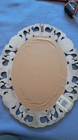 Espejo Ovalado Decorativo Blanco