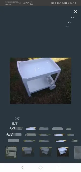 Carrito camarera jardín/terraza blanco