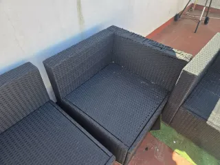 Conjunto Muebles Exterior Ratán Negro