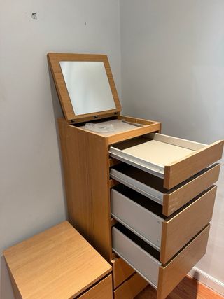 Conjunto 1 mesilla y 1 cómoda IKEA Malm Madera