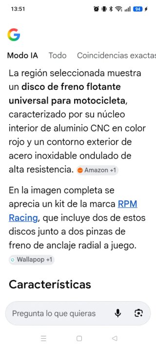 Pinzas y discos freno moto RPM.