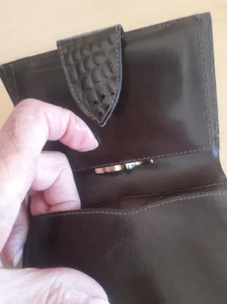 Portafoglio vintage  donna pelle stampata marrone