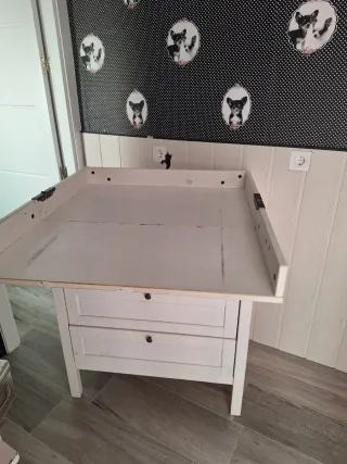 Cómoda con Cambiador madera blanco