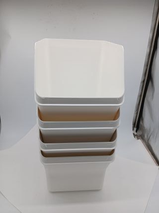 Tatay Cubos de Basura Reciclaje Easy Waste 20L | Set di 4 | Design Modulare e Impilabile | Coperchio con Sistema Click | Maniglia di Trasporto