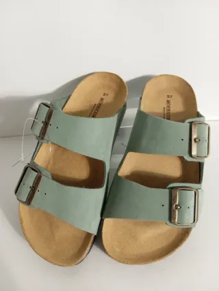 Sandali donna vera pelle verdi Made in Italy