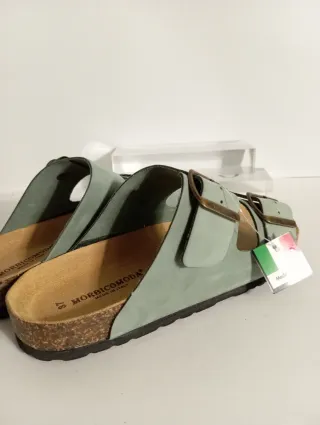 Sandali donna vera pelle verdi Made in Italy