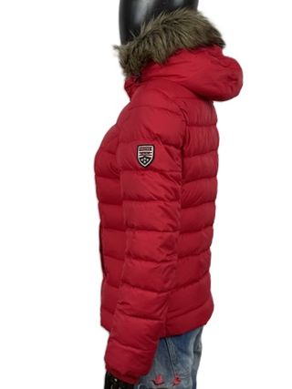 Piumino Tommy Hilfiger donna S rosso con cappuccio
