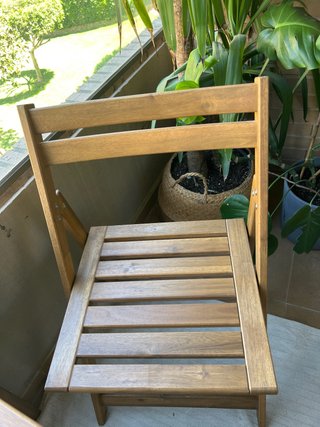 Mesa y 2 Sillas Terraza Madera