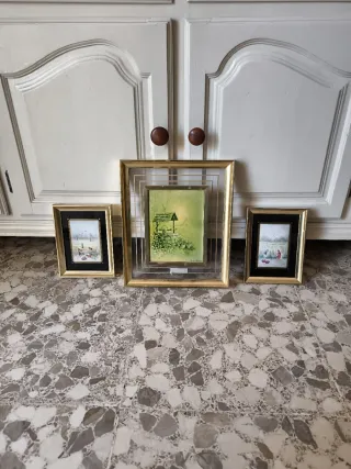 Set de 3 Cuadros Decorativos Dorados