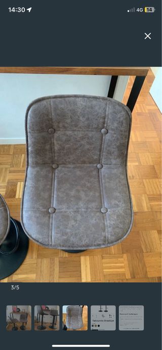 2 Taburetes Altos Cuero Sintético