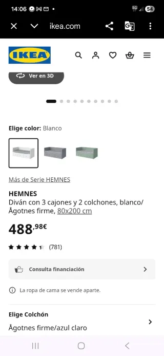 Cama Diván Blanca con Cajones