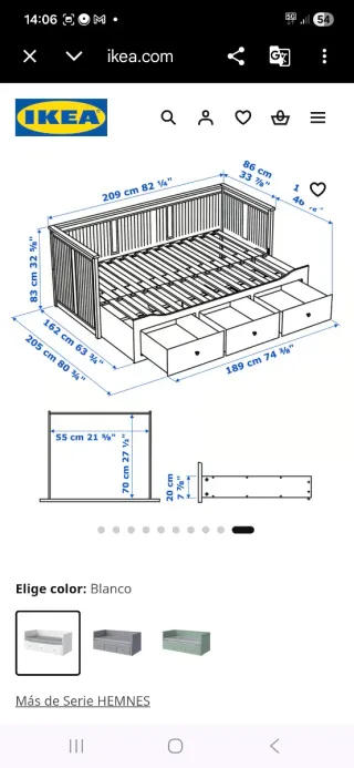 Cama Diván Blanca con Cajones