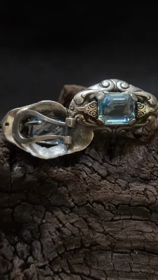 Pendientes Plata con aguamarina