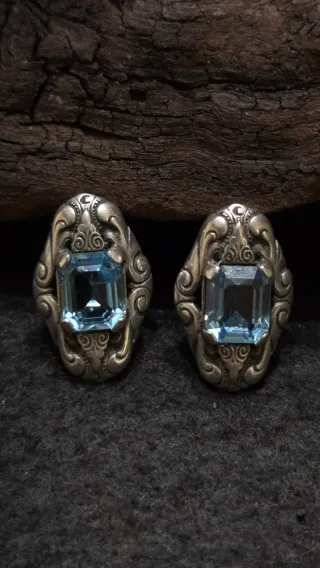 Pendientes Plata con aguamarina