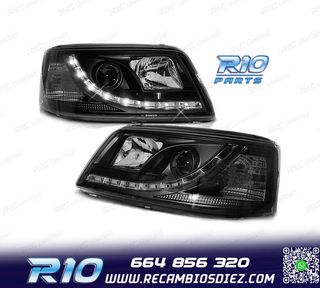 FAROS PARA VOLKSWAGEN VW T5 03-09 DRL NEGROS