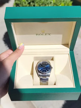 Rolex Oyster Perpetual 114200 Esfera Azul