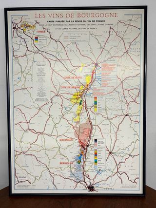 Mapa Les Vins de Bourgogne Gran Formato