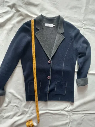 Giacca blazer Class donna blu maglia grigio
