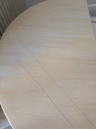 Mesa antigua redonda extensible madera