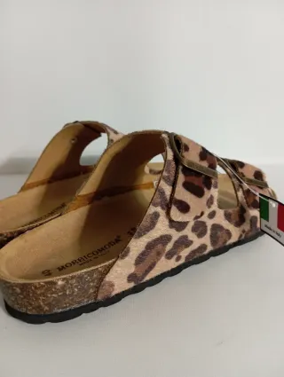 Sandali donna vera pelle leopardati