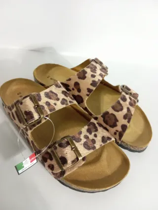 Sandali donna vera pelle leopardati