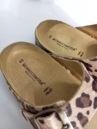 Sandali donna vera pelle leopardati