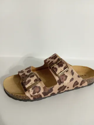 Sandali donna vera pelle leopardati