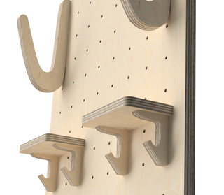 Supporto a parete in legno per tavola da surf, skate o snowboard NUOVO