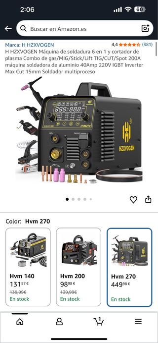 Soldador Multiproceso 6 En 1 Soldador 6 En 1 HZXVOGEN 200A: MIG