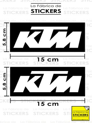 Pack de 2 pegatinas KTM de vinilo impreso