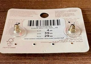 Pendientes Parfois dorados con piedra negra