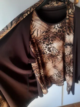 Blazer donna con top fantasia leopardata tg. L