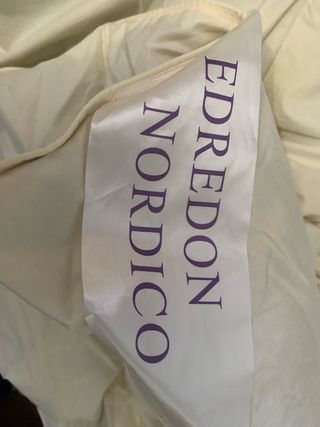 Edredón plumón cama matrimonio beige económico