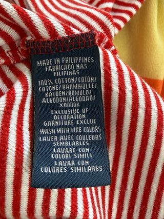 T-shirt Ralph Lauren donna M righe rosso bianco